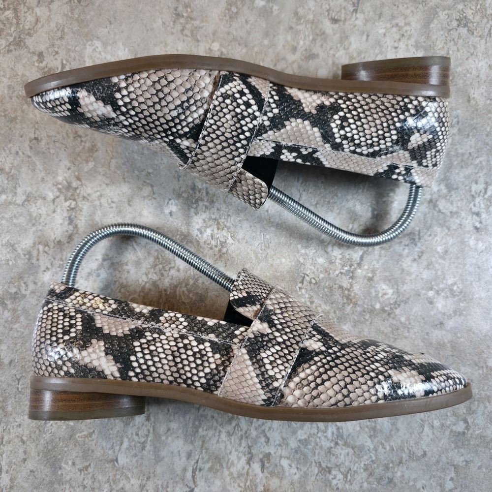 Aerosoles Shoes Loafers Slip On Flats Womens 8.5 Snakeskin Print Leather - Picture 3 of 10